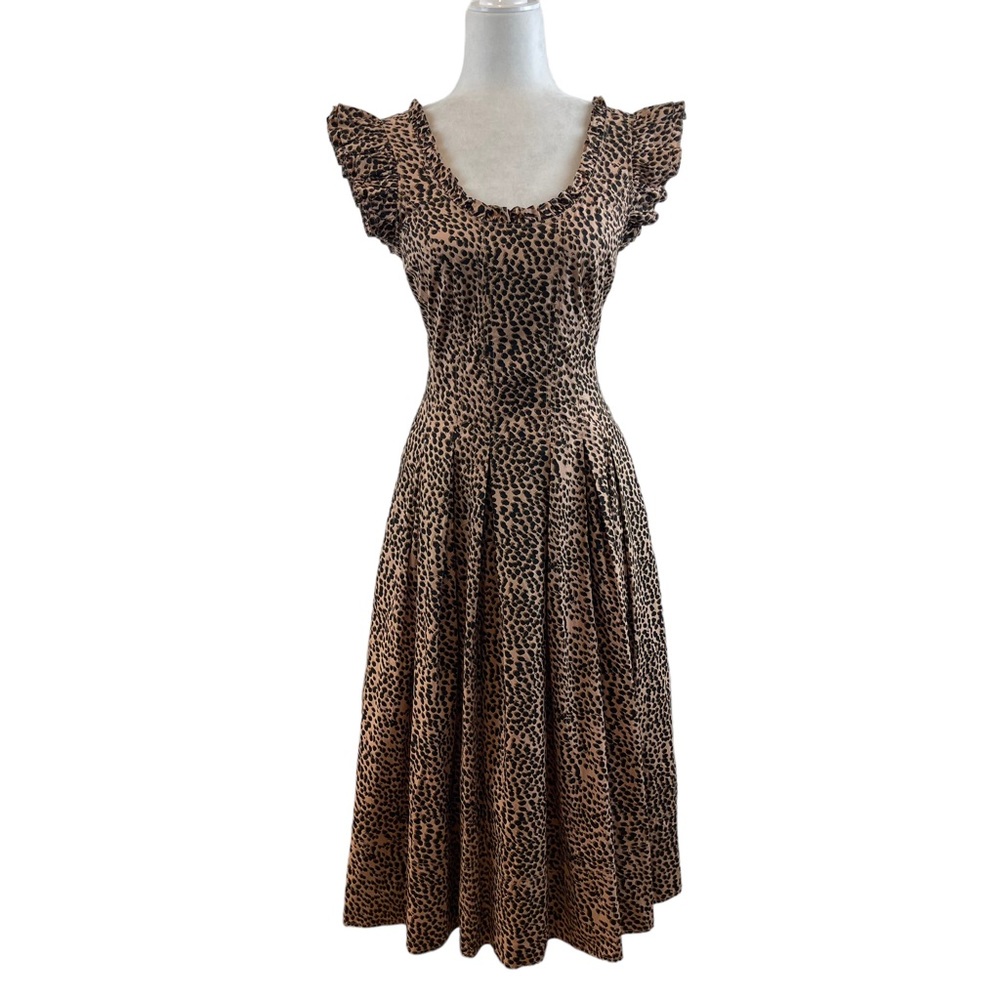 Ulla Johnson Cheetah Print Camille Midi Dress Sz. 4 - Picture 5 of 13